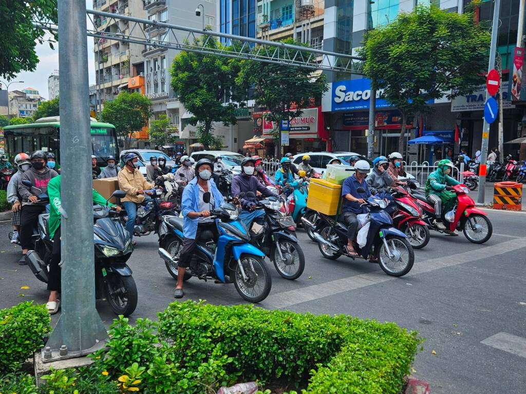 Busy traffic in Ho Chi Minh City Vietnam