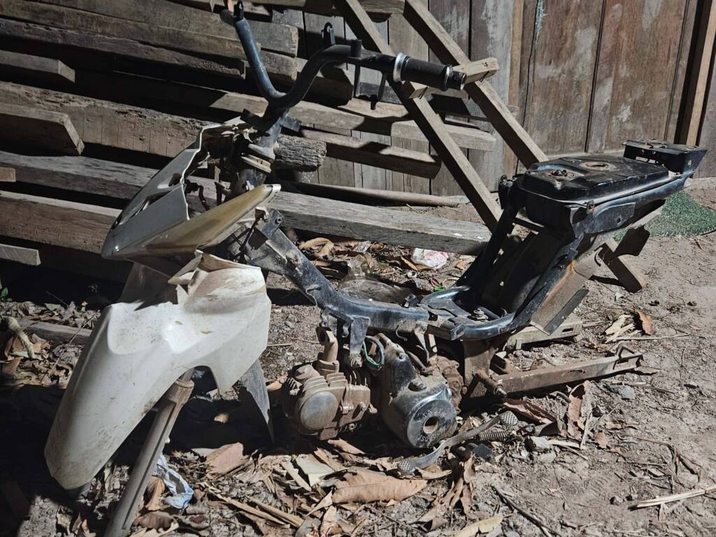 scooter wreckage in laos